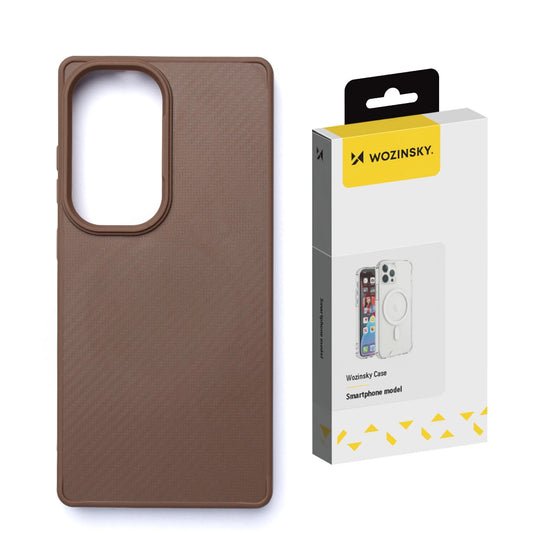 Wozinsky Carbon Fiber Case with MagSafe for Samsung Galaxy S25 - Brown_0