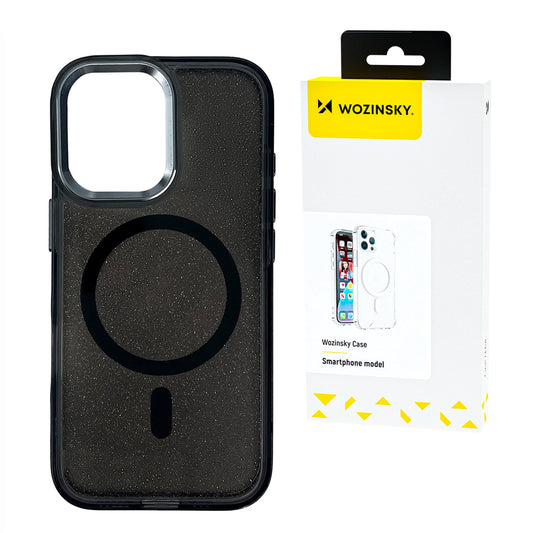 Wozinsky Glitter Case with Mag Safe for Samsung Galaxy S24 FE - Black with Glitter_0