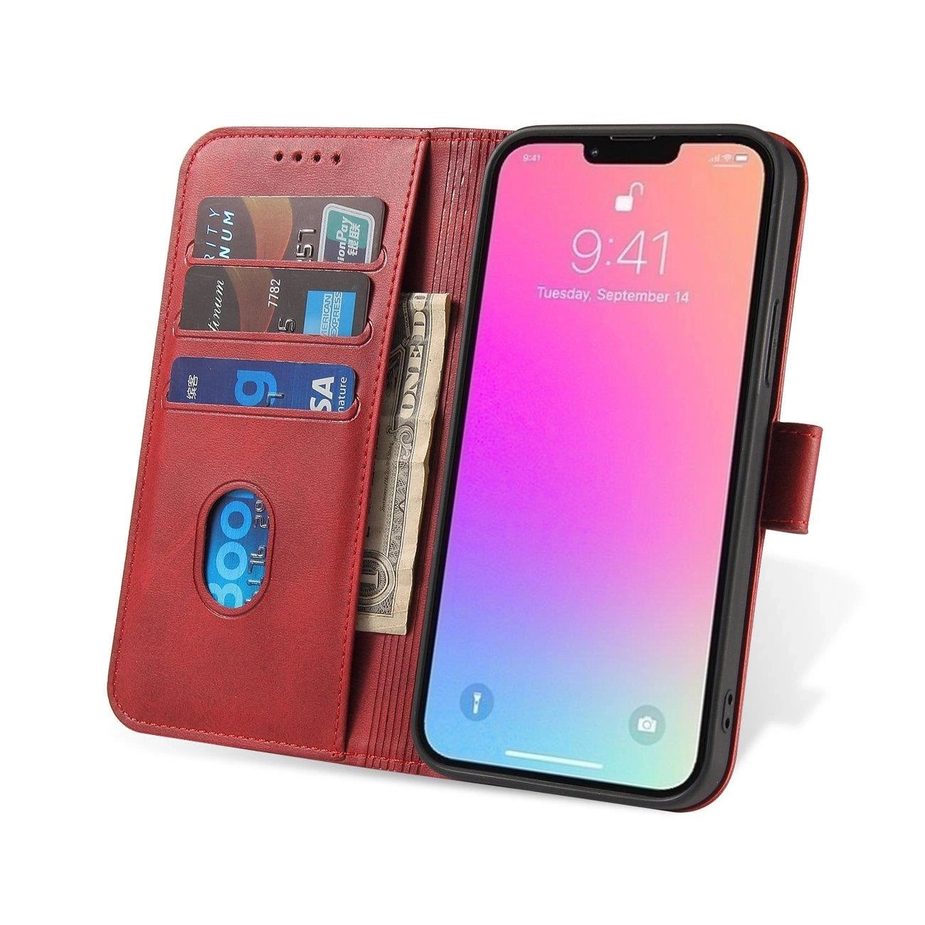 Magnet Case with flap for Samsung Galaxy A26 - red_1