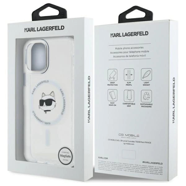 Etui Karl Lagerfeld IML Metal Choupette Head MagSafe na iPhone 12 - białe_7