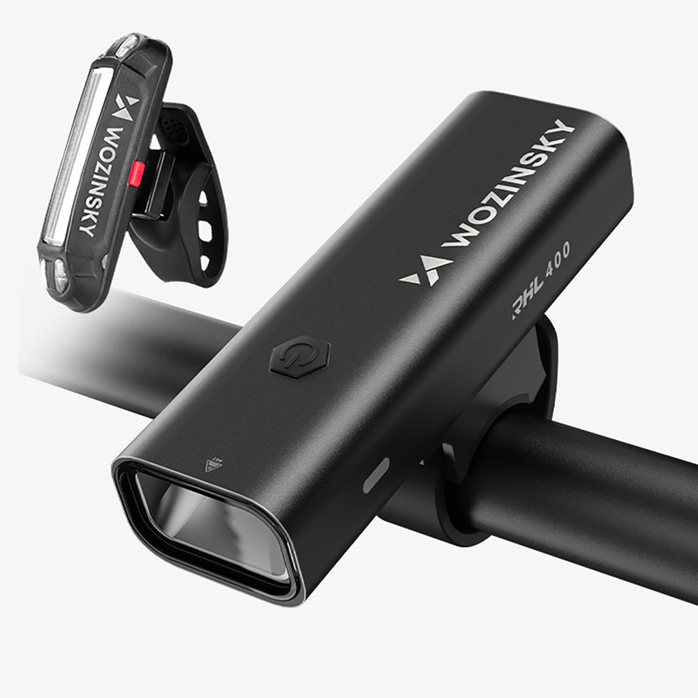 Wozinsky WSBLB2 Front (400 lm) and Rear USB-C Bike Light Set - Black_3