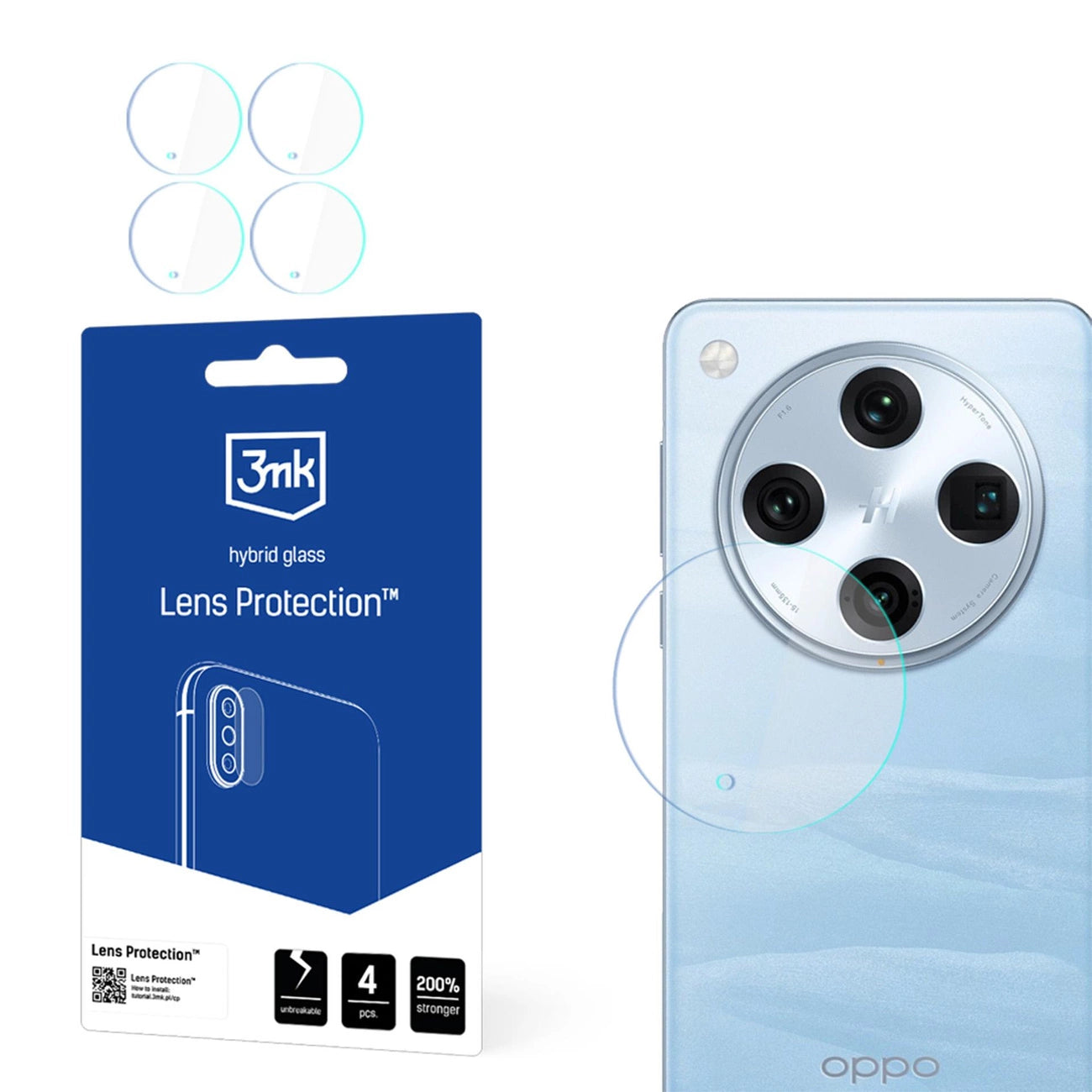 Hybrid Glass for Camera Lens 3mk Lens Protection for Oppo Find X8 Pro_0
