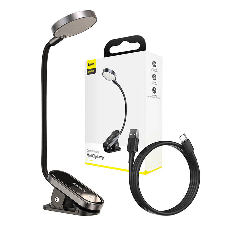 Baseus (DGRAD-0G) Comfort Reading Mini Clip Lamp (dark gray)_0