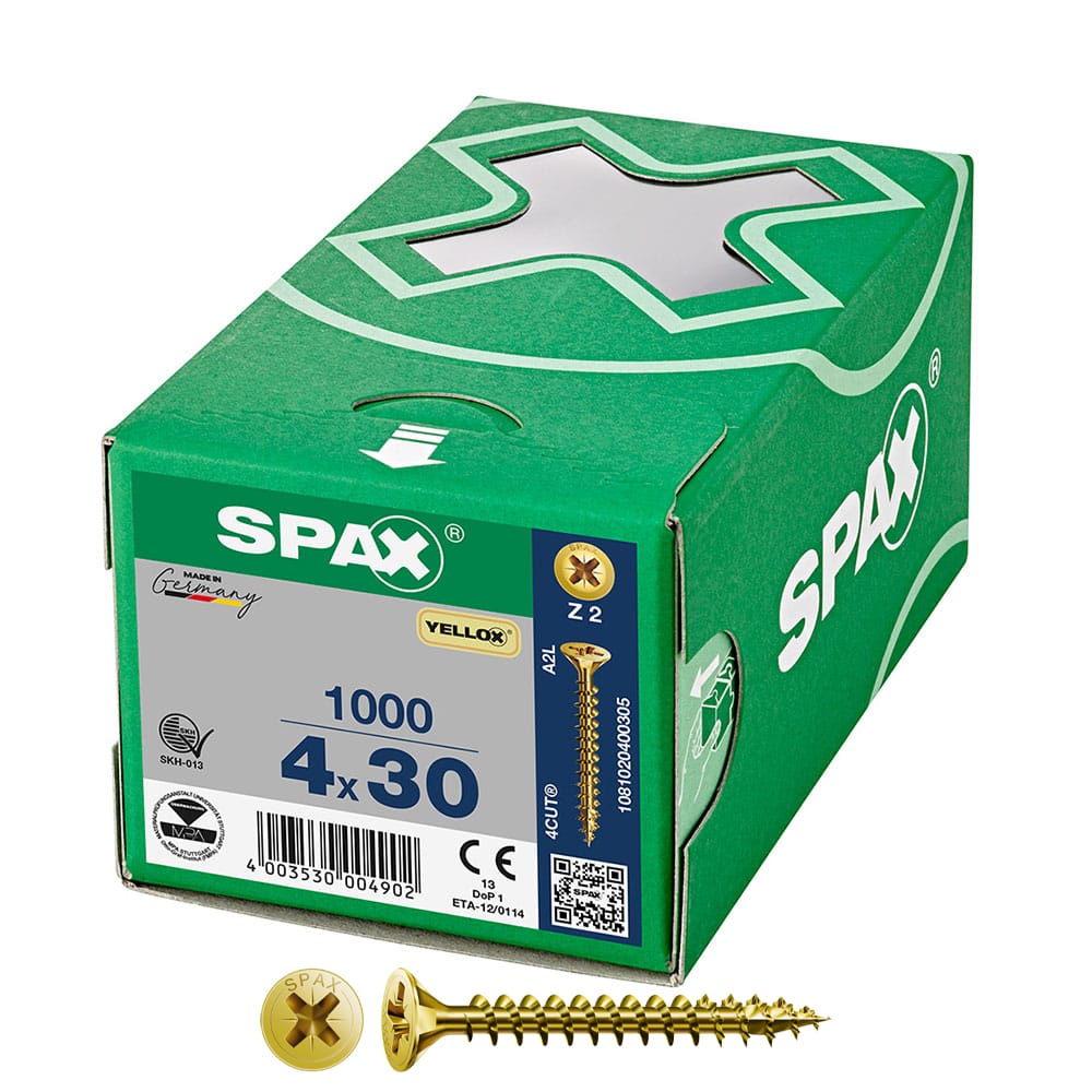 Caixa 1000 unidades. parafuso de cabeça plana universal yellox 4x30mm z2_0