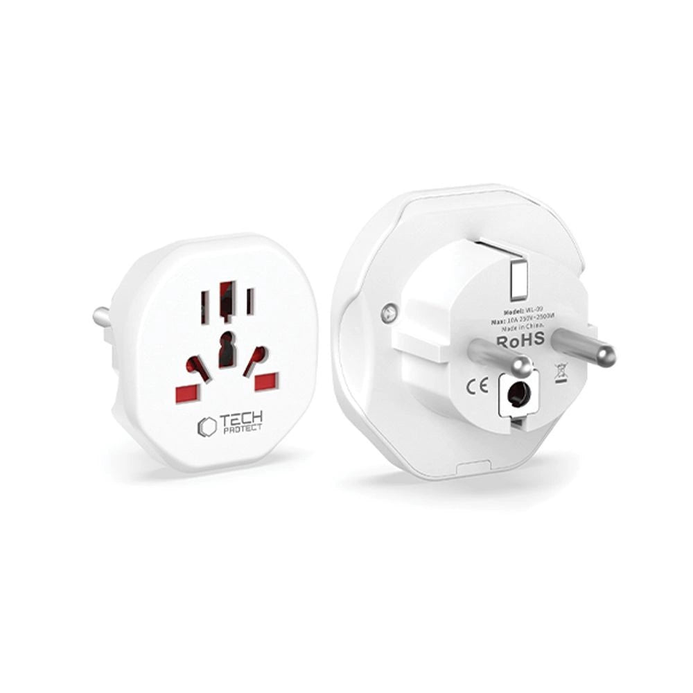 Przejściówka / adapter Tech-Protect Universal Travel Adapter na EU - biała_1