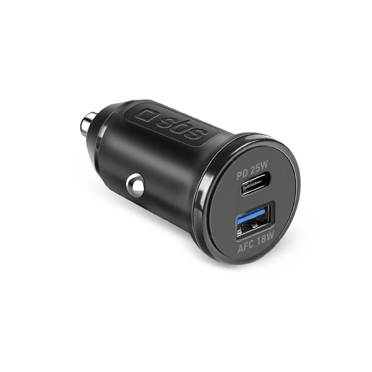 SBS TECRPD25W Car Charger 25W USB-A USB-C with Power Delivery - Black_0
