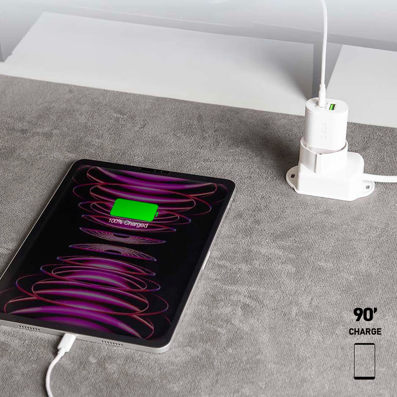 SBS TETRPD20W 20W USB-A USB-C Wall Charger with Power Delivery - White_5