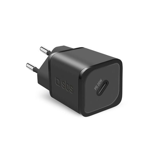 SBS TETRGAN1C20K 20W GaN USB-C Wall Charger with Power Delivery - Black_0