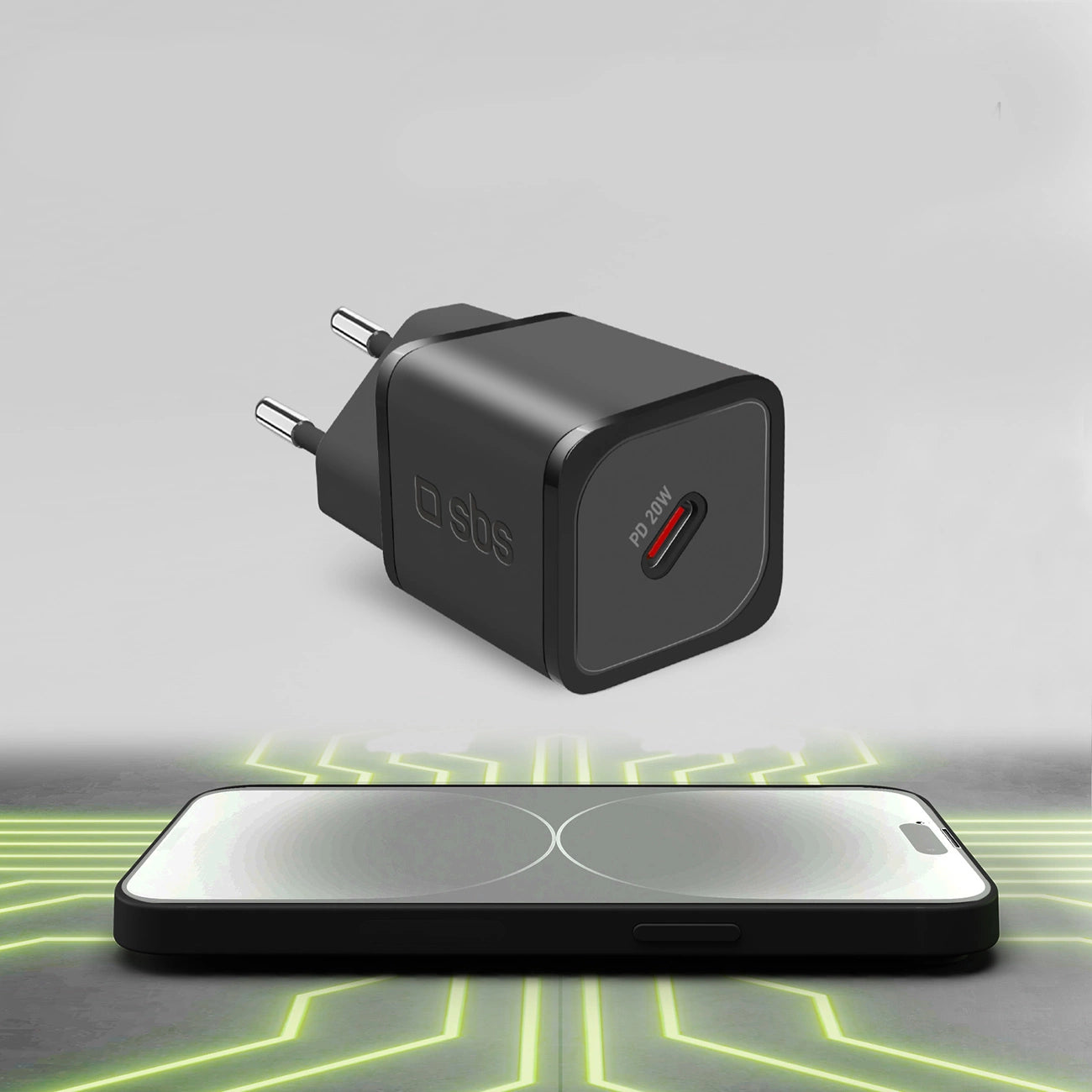 SBS TETRGAN1C20K 20W GaN USB-C Wall Charger with Power Delivery - Black_4