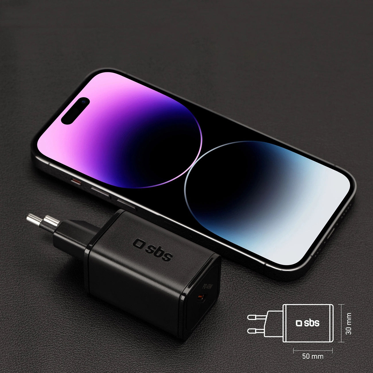 SBS TETRGAN1C45W 45W GaN USB-C Wall Charger with Power Delivery - Black_9