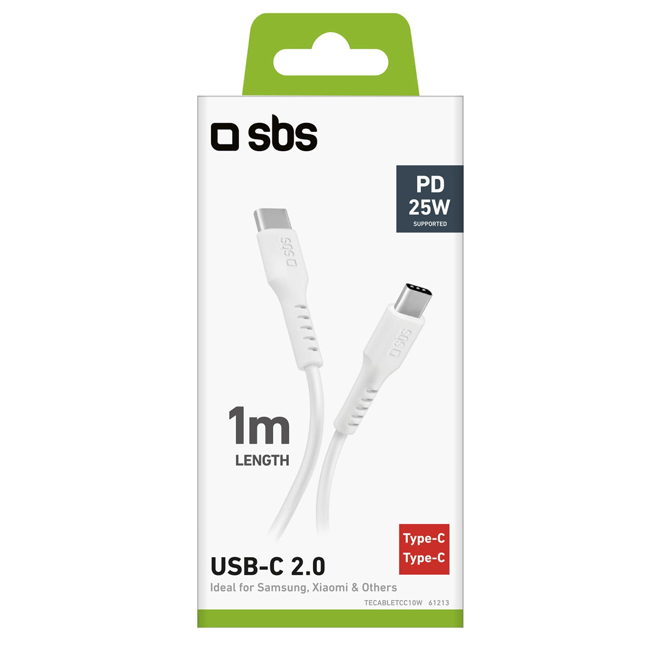 SBS TECABLETCC10W USB-C Cable - USB-C Power Delivery 25W 1 m - white_2