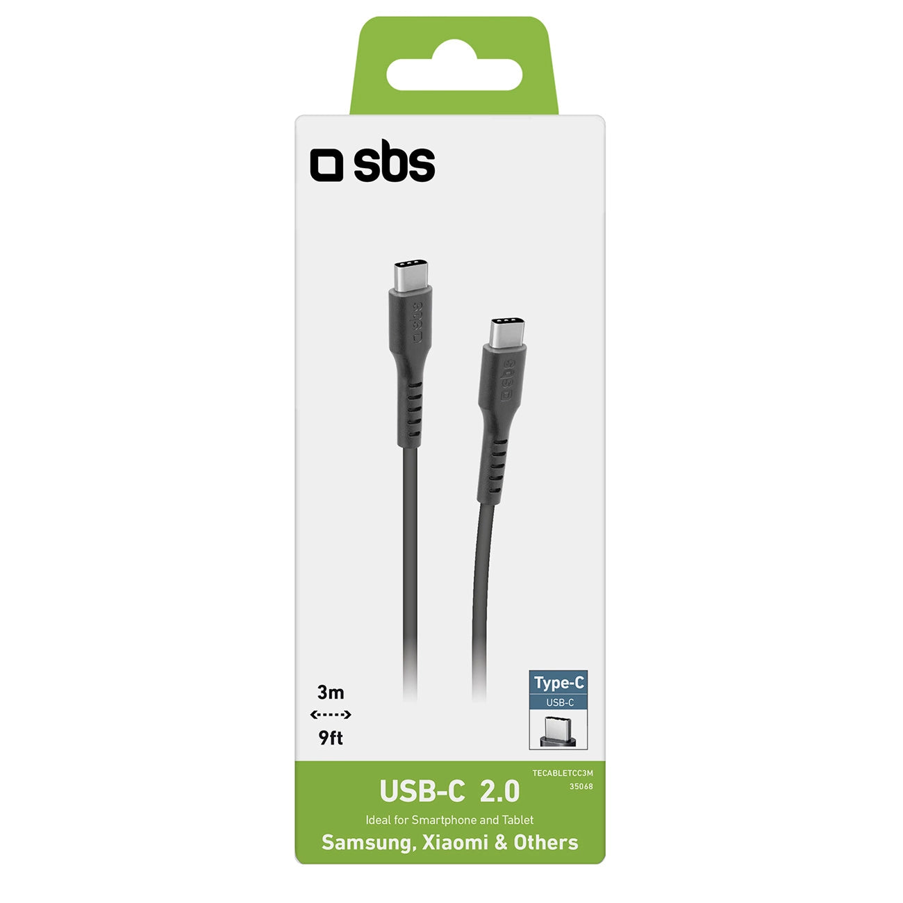 SBS TECABLETCC3M USB-C - USB-C 3m Cable - Black_1