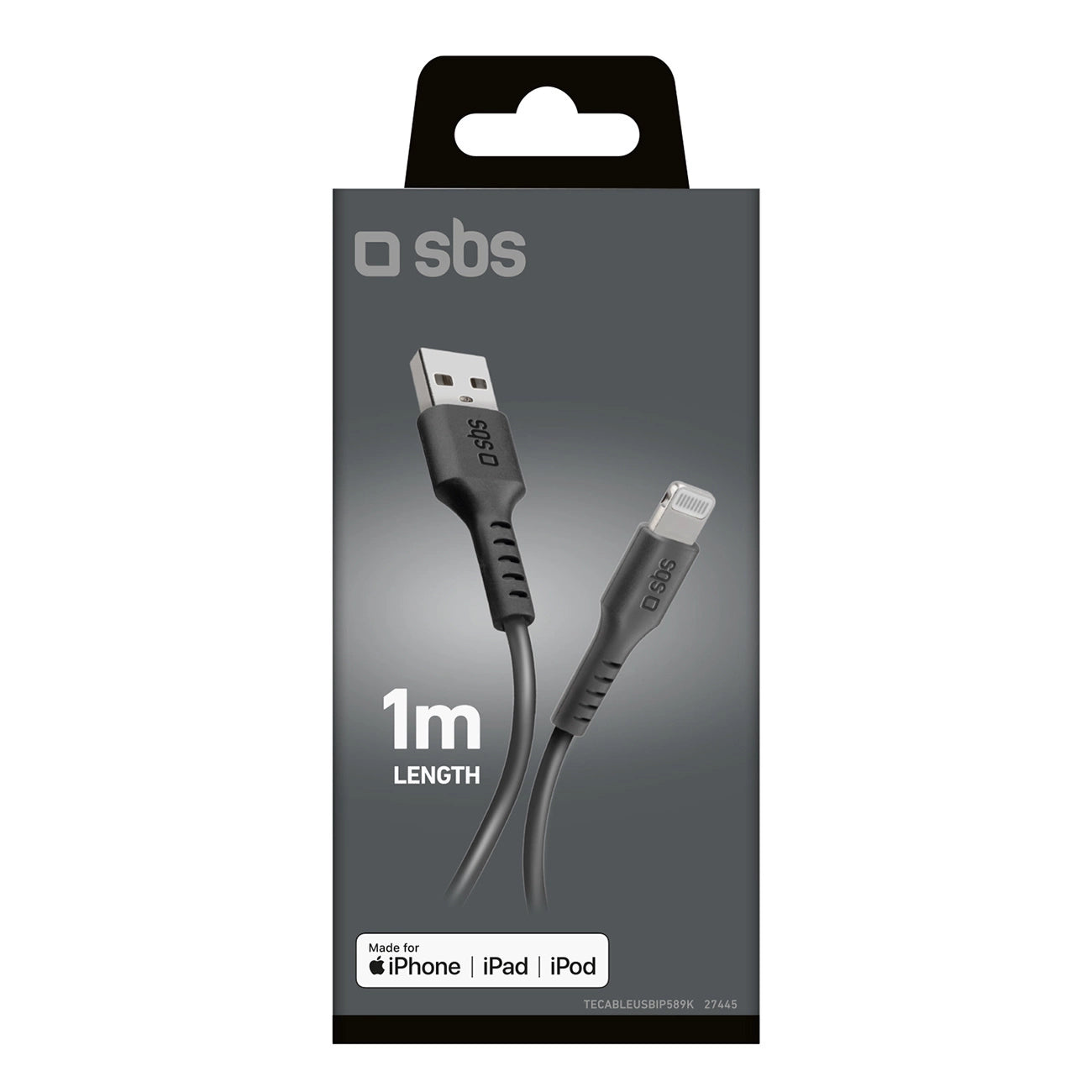 SBS TECABLEUSBIP589K USB-A - Lightning Cable 1m MFi Certified - Black_1