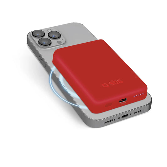 Powerbank SBS TEBB5000MAG1CR 5000 mAh compatible with MagSafe - red_0