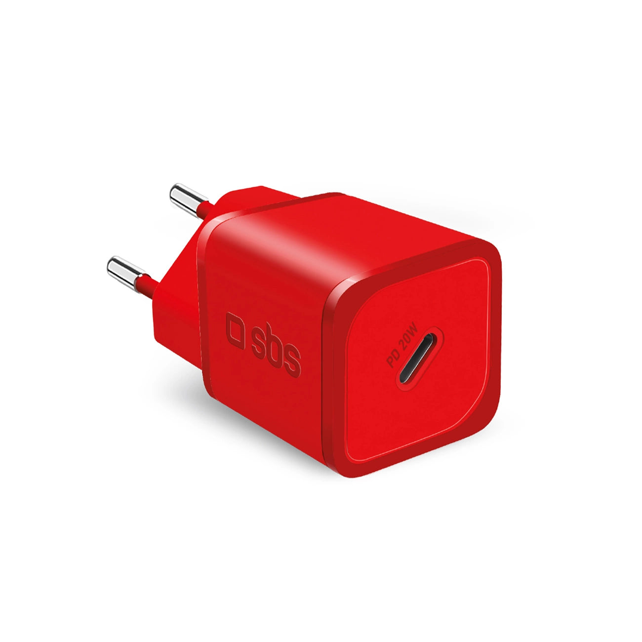 SBS TETRGAN1C20R 20W GaN Wall Charger with Power Delivery - Red_0