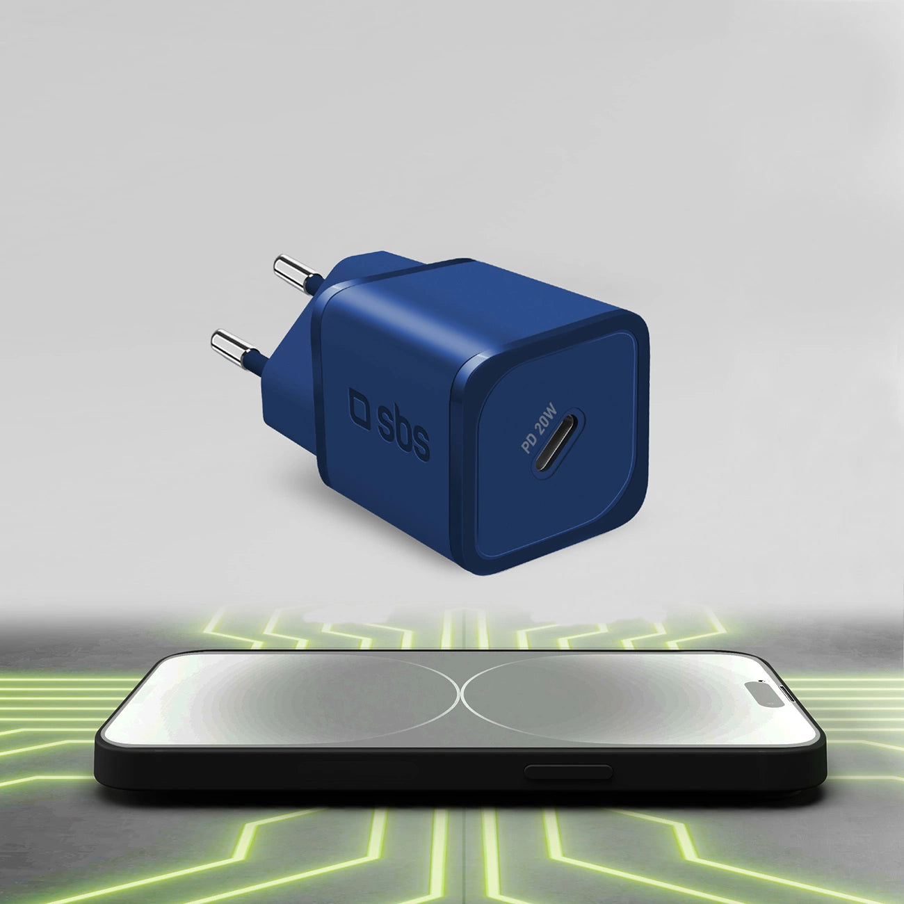 SBS TETRGAN1C20B 20W GaN Wall Charger with Power Delivery - Blue_4