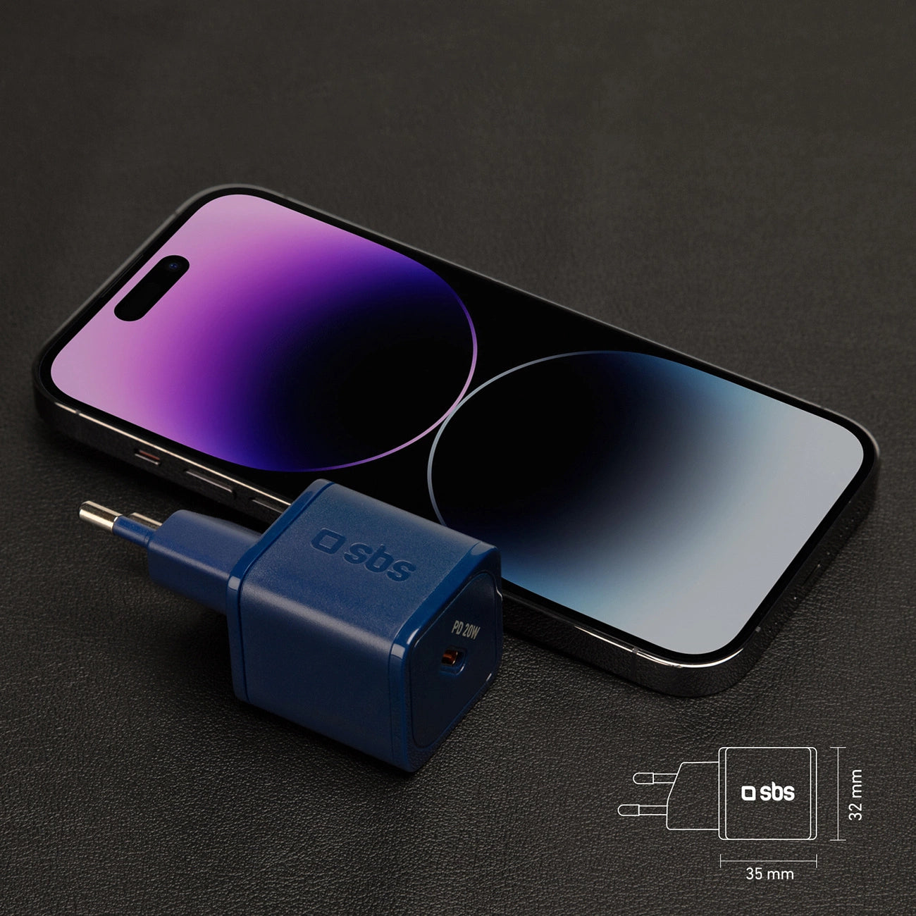 SBS TETRGAN1C20B 20W GaN Wall Charger with Power Delivery - Blue_7