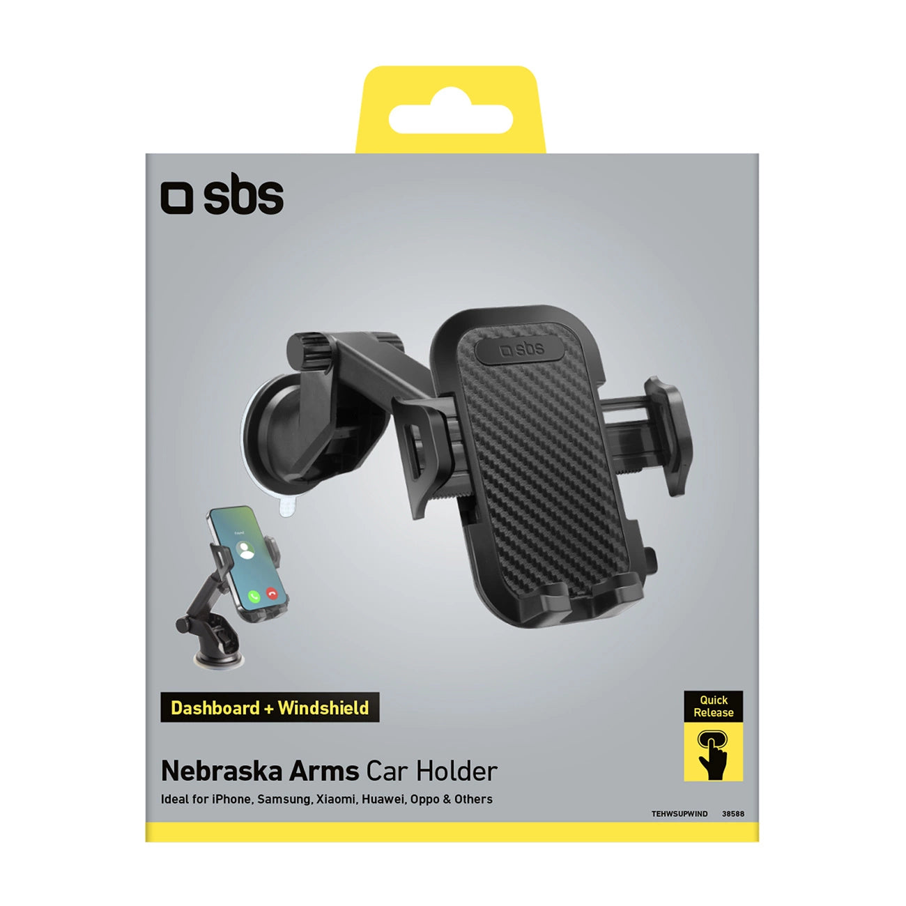 SBS TEHWSUPWIND smartphone holder telescopic with suction cup - black_2
