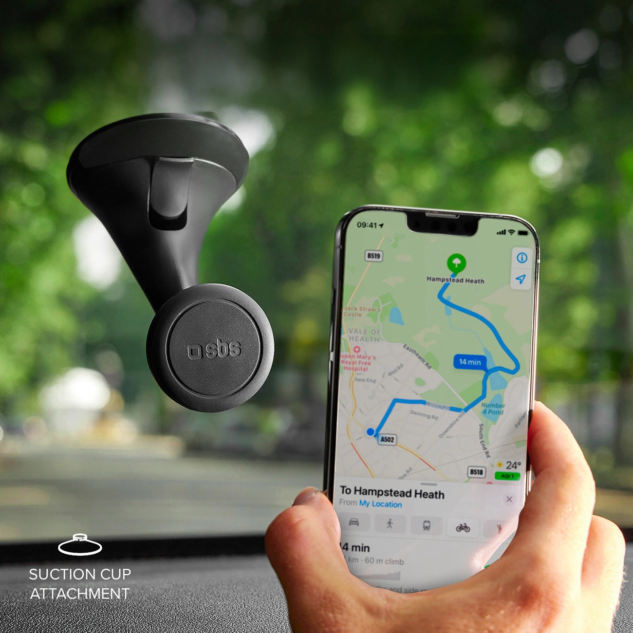 SBS TESUPPWINDWIDEK MagSafe compatible smartphone holder for dashboard/windshield - black_4