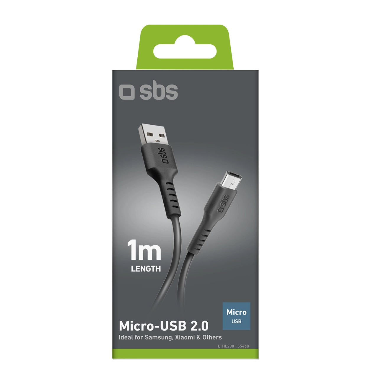 SBS LTHL200 USB-A - Micro-USB Cable 1m - Black_2