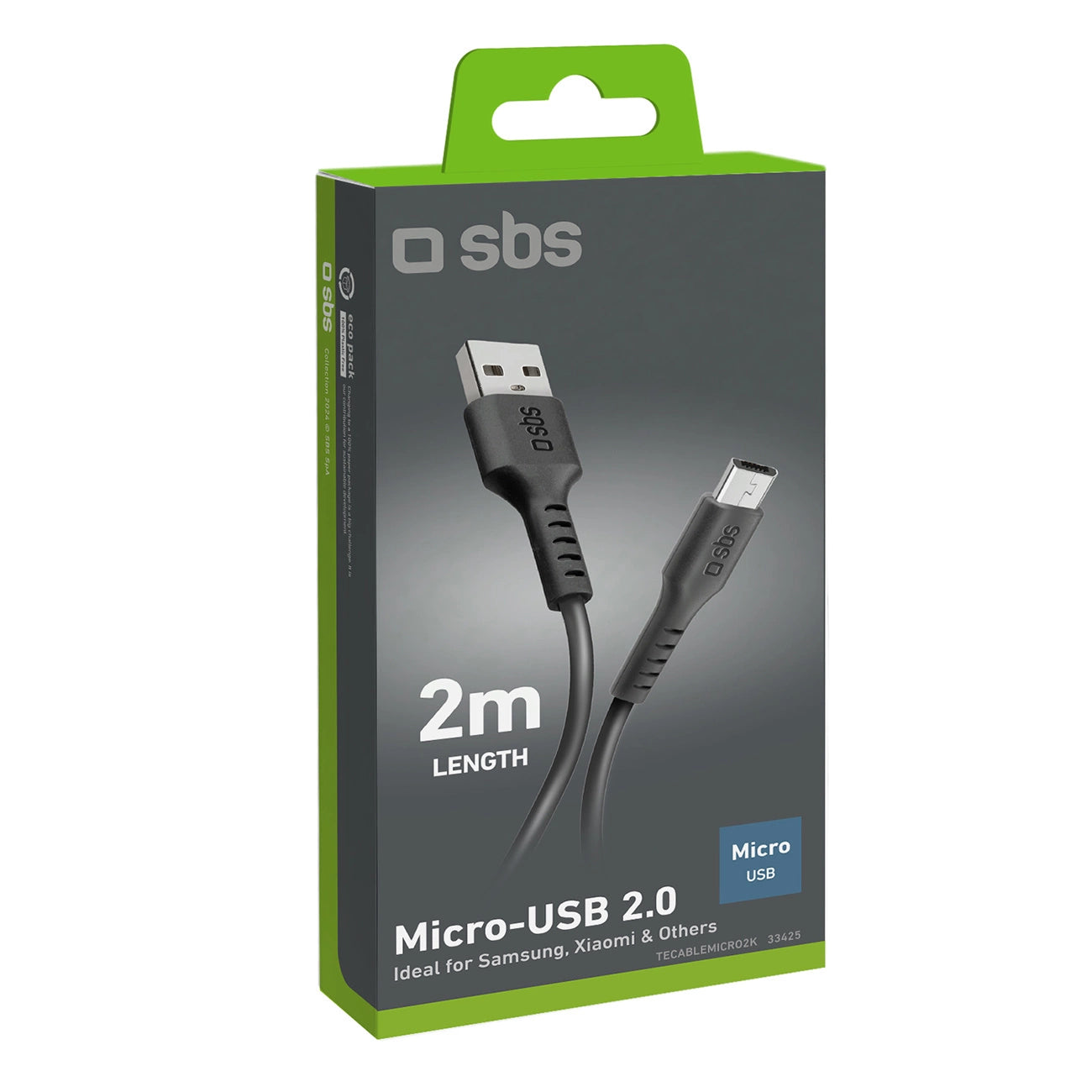 SBS TECABLEMICRO2K USB-A - Micro-USB Cable 2 m - Black_2