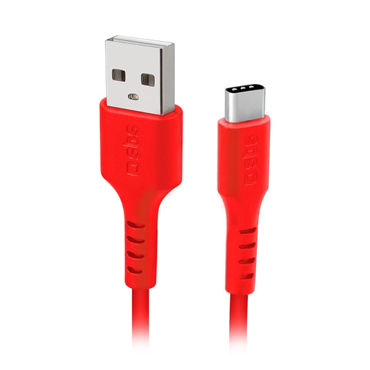 SBS TECABLEMICROC15R USB-A - USB-C Cable 1.5m - Red_0