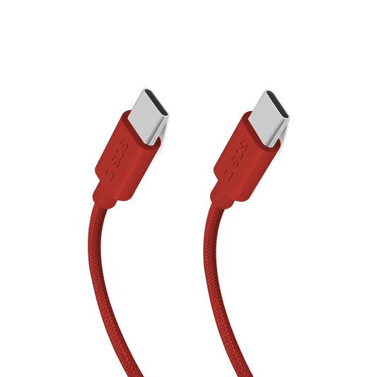 SBS TECABLETISSUETCCR USB-C - USB-C 1.5m 60W Braided Cable - Red_0