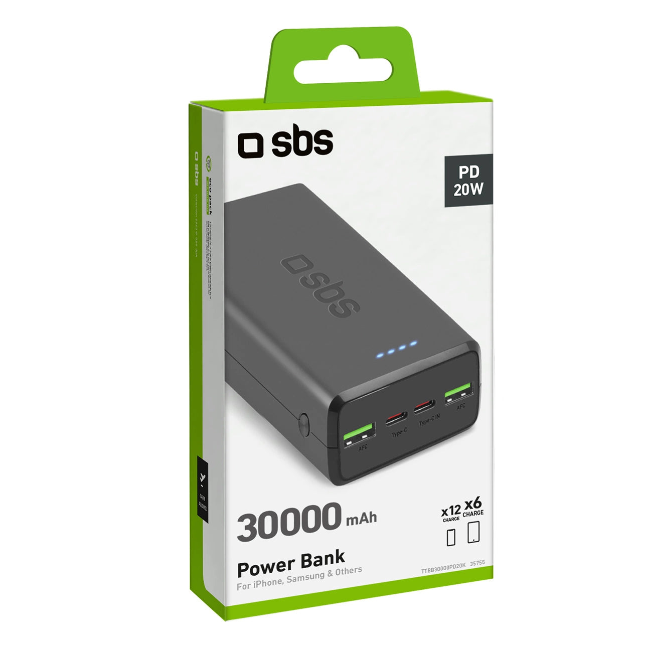 Powerbank SBS TTBB30000PD20K 30000 mAh 2 x USB-C 2 x USB-A - black_1