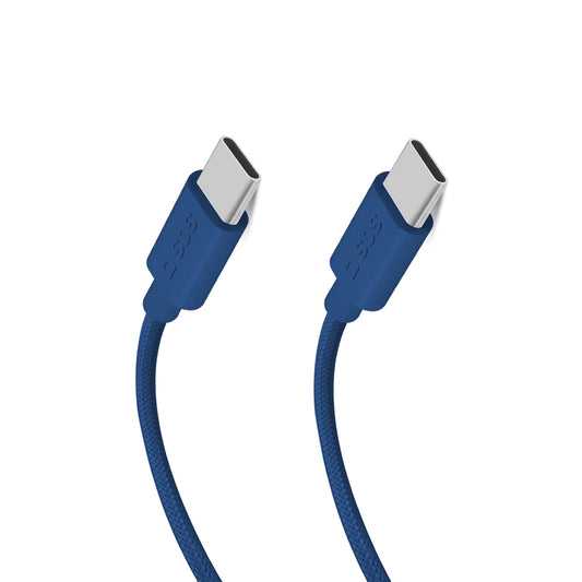 SBS TECABLETISSUETCCB USB-C - USB-C 1.5m 60W braided cable - blue_0