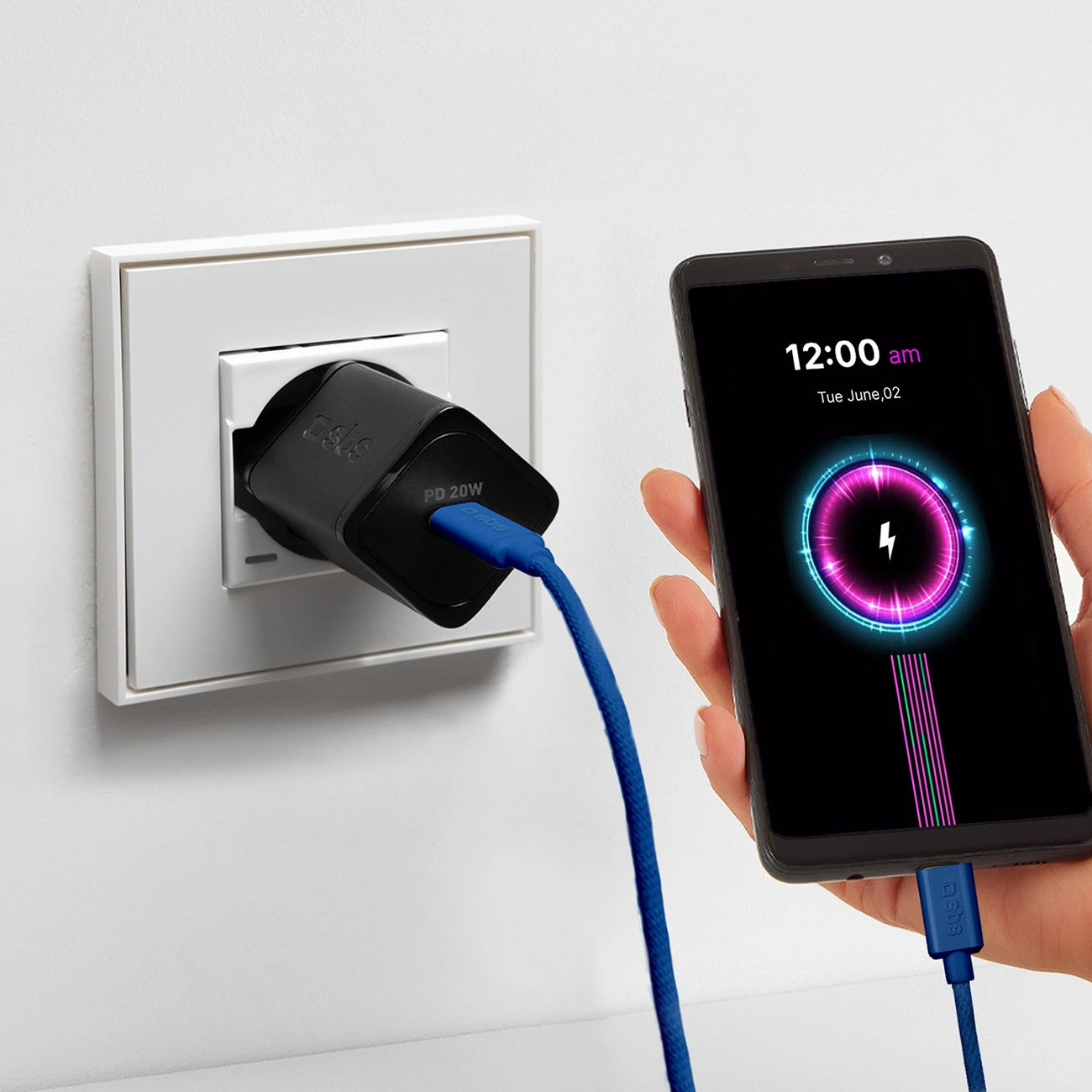 SBS TECABLETISSUETCCB USB-C - USB-C 1.5m 60W braided cable - blue_7