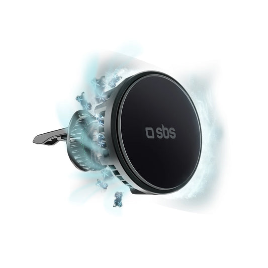 Smartphone holder with inductive charger SBS TESUPFANWIR15W 15W for air vent, with cooling - black_0