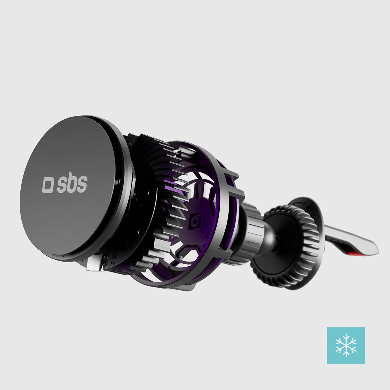 Smartphone holder with inductive charger SBS TESUPFANWIR15W 15W for air vent, with cooling - black_8