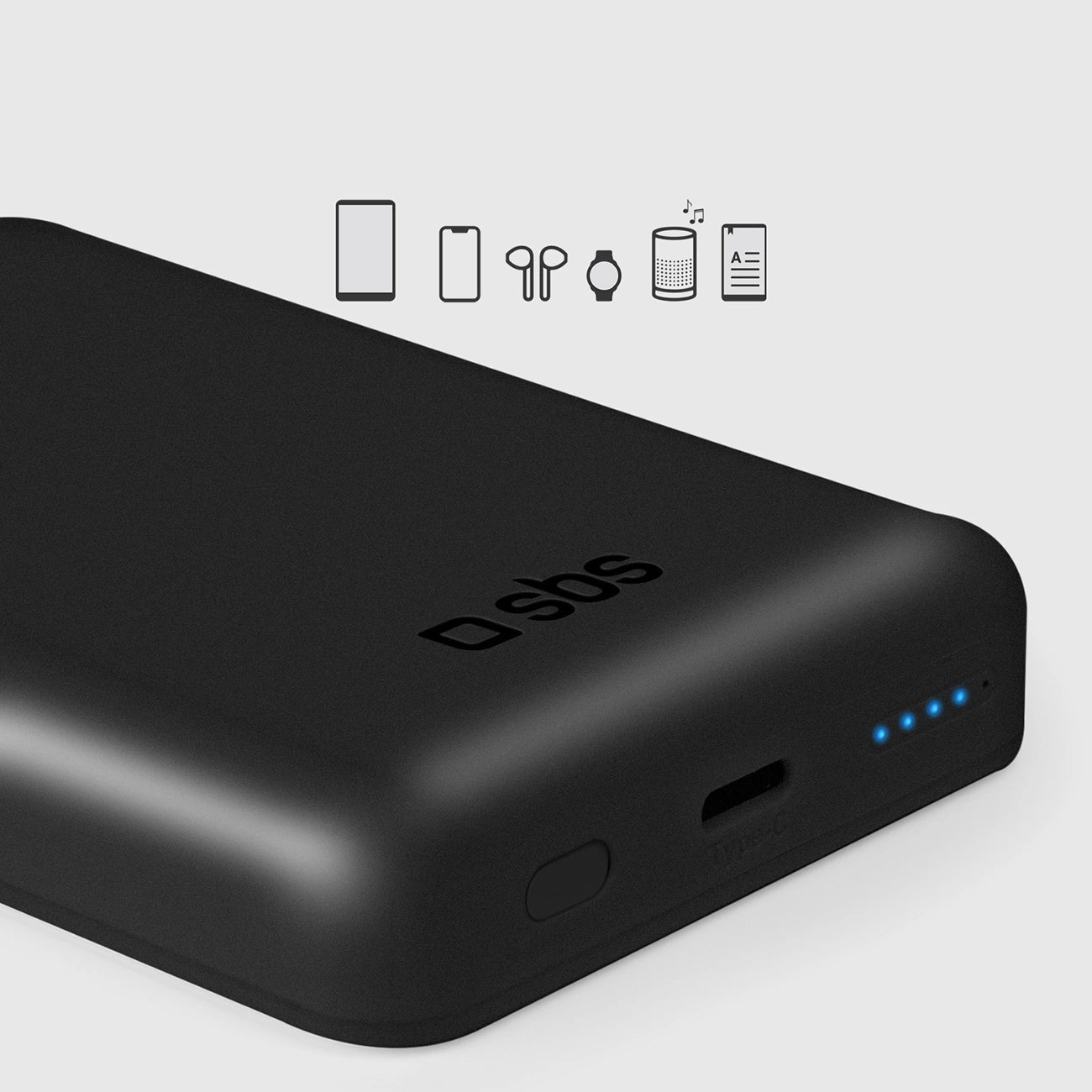 SBS TEBB5000MAG1CK Wireless Power Bank 5000 mAh USB-C, MagSafe Compatible - Black_2