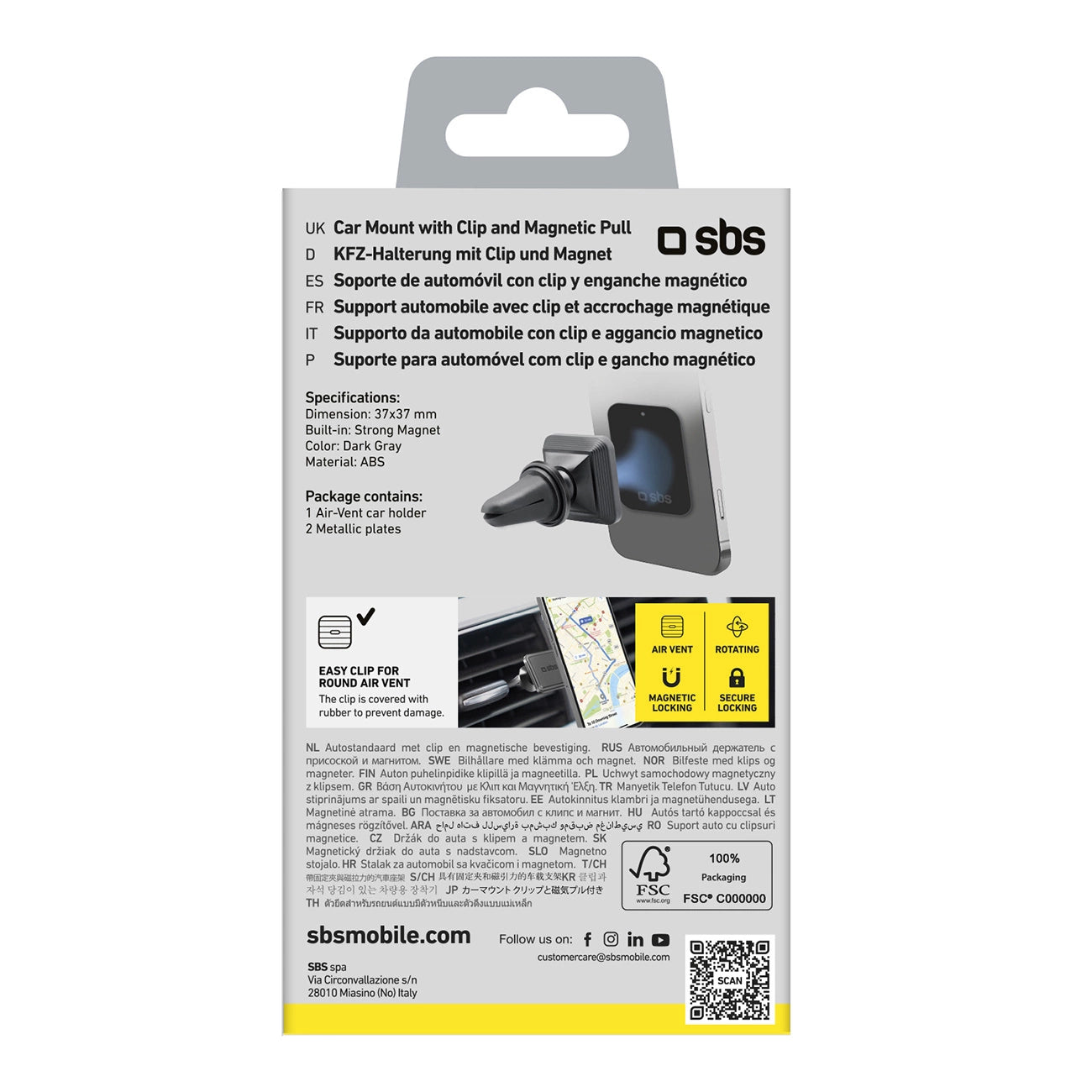 Magnetic smartphone holder SBS TESUPMAGLCLIP - black_5