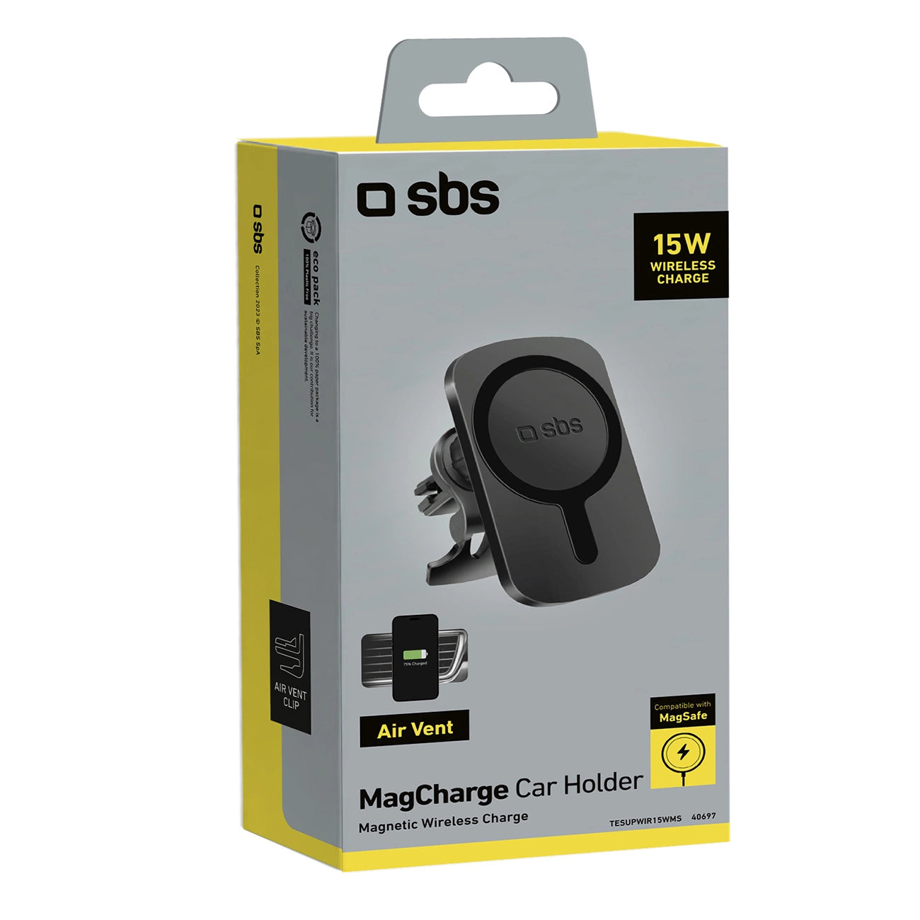 SBS TESUPWIR15WMS Smartphone Holder with Charger Compatible with MagSafe - Black_4