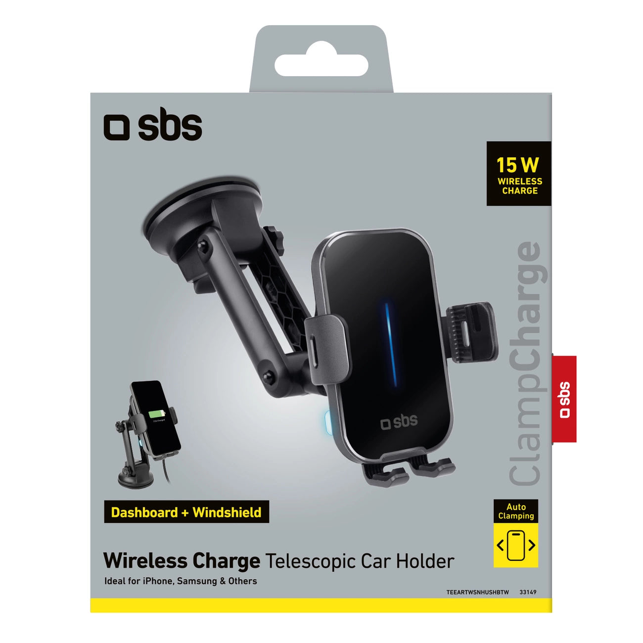 SBS TESUPEXTWIR15W 15W Wireless Charger Holder - Black_5