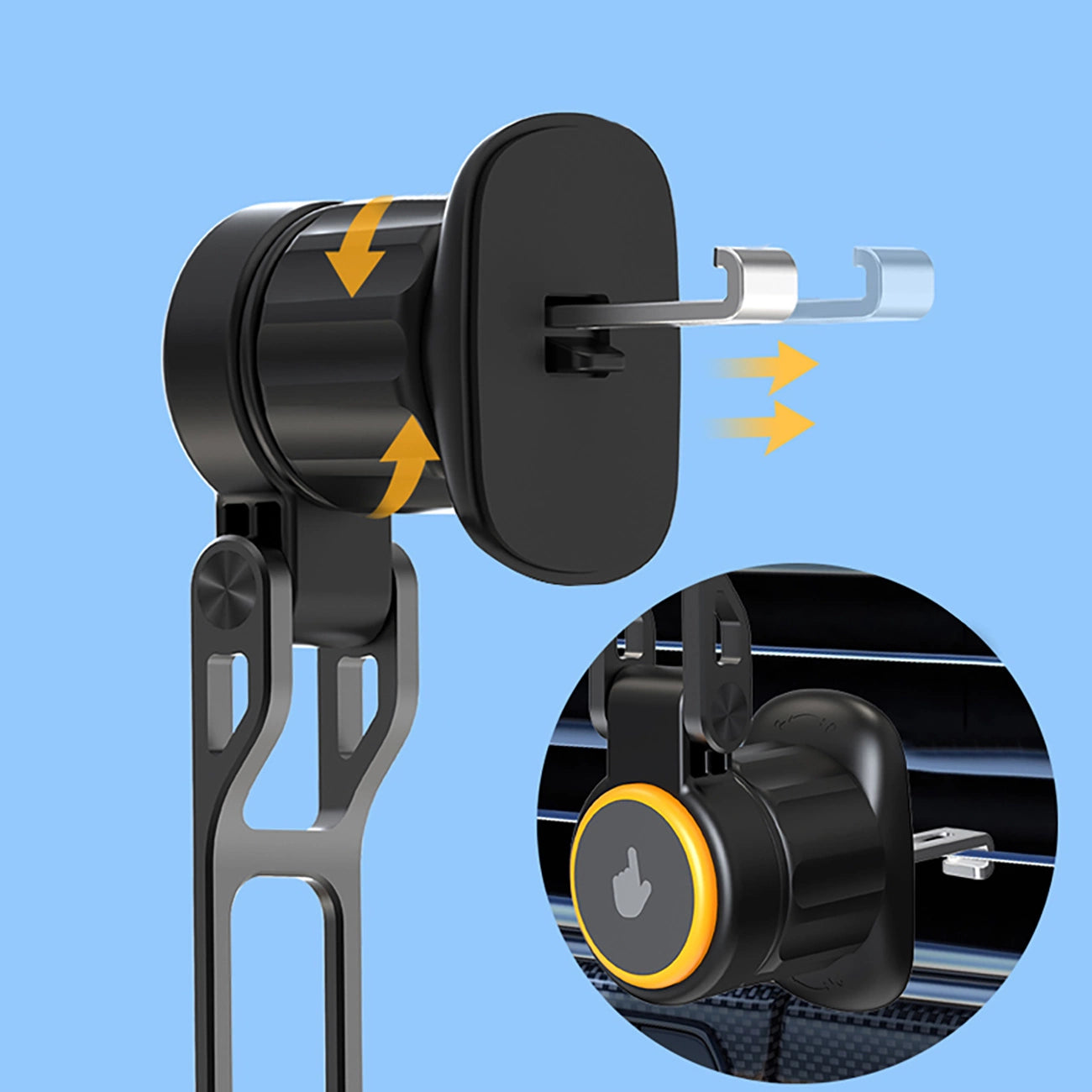 Wozinsky WCT5-6S2Y Car Holder with Qi/MagSafe 15W Inductive Charger for Air Vent - Black_4