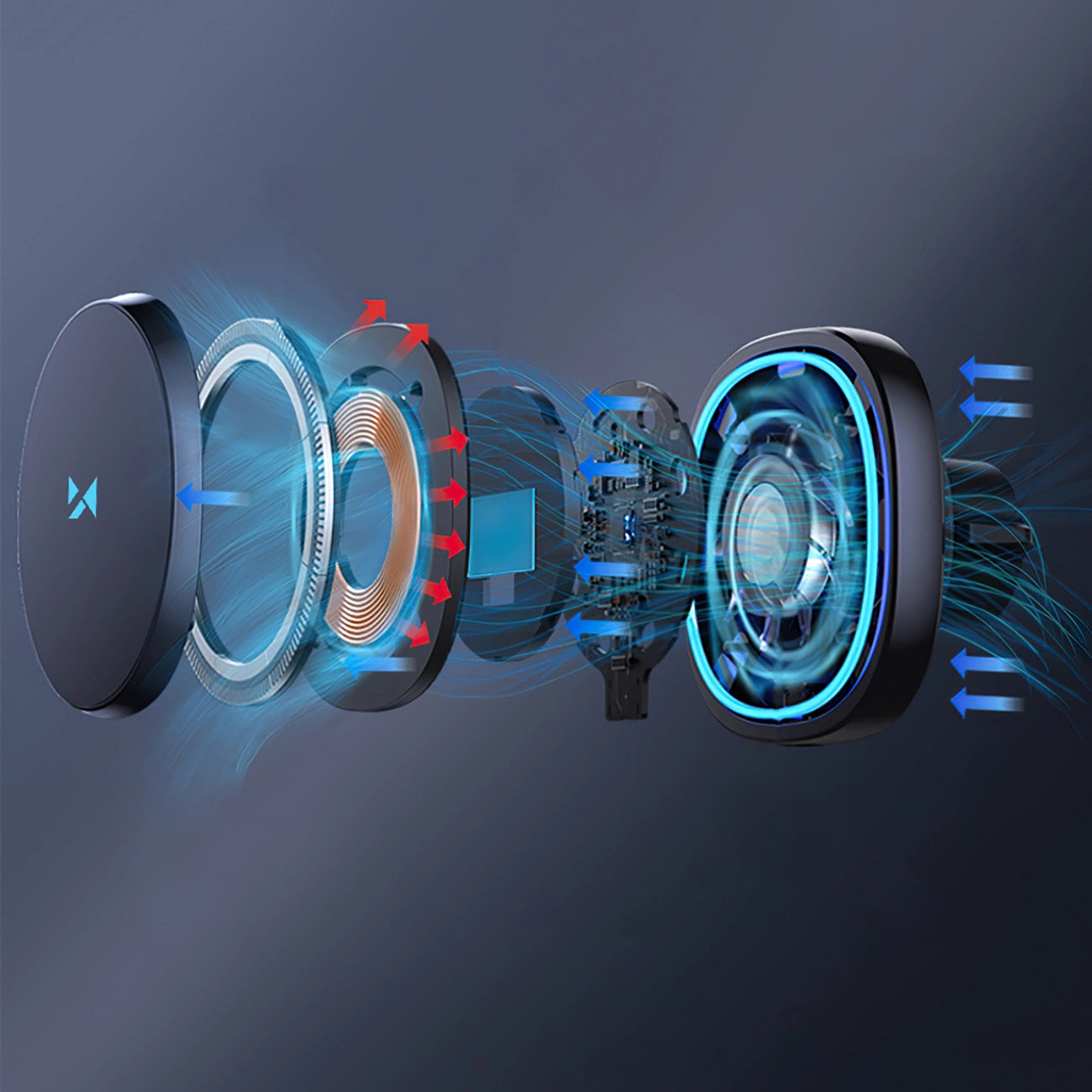 Wozinsky WCT5-Q6S2Y Car Holder with Qi/MagSafe 15W Inductive Charger for Ventilation Grill with Fan - Black_4