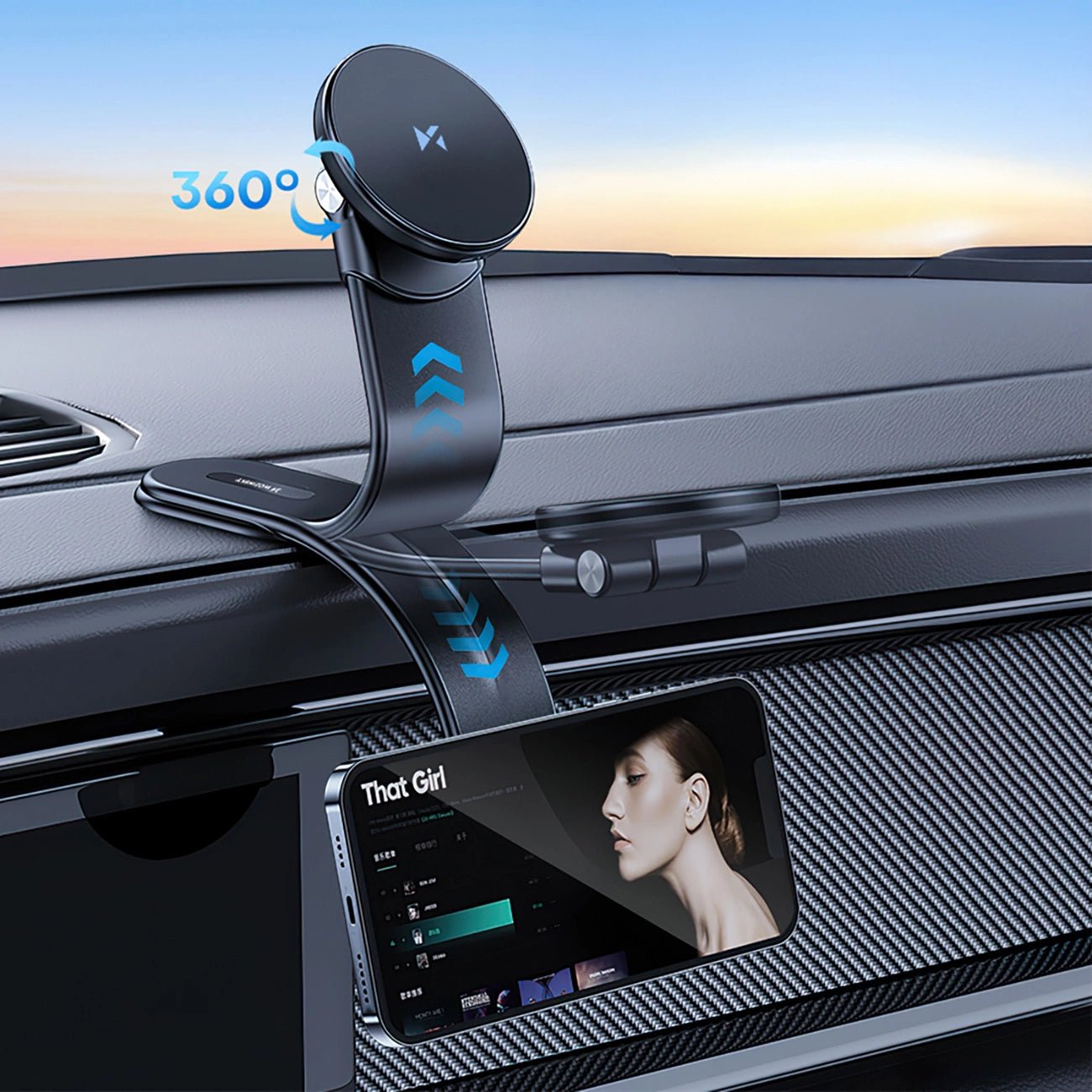 Wozinsky WCZ2Y2S Magnetic Car Holder with 15W MagSafe Inductive Charger for Car Cockpit - Black_4