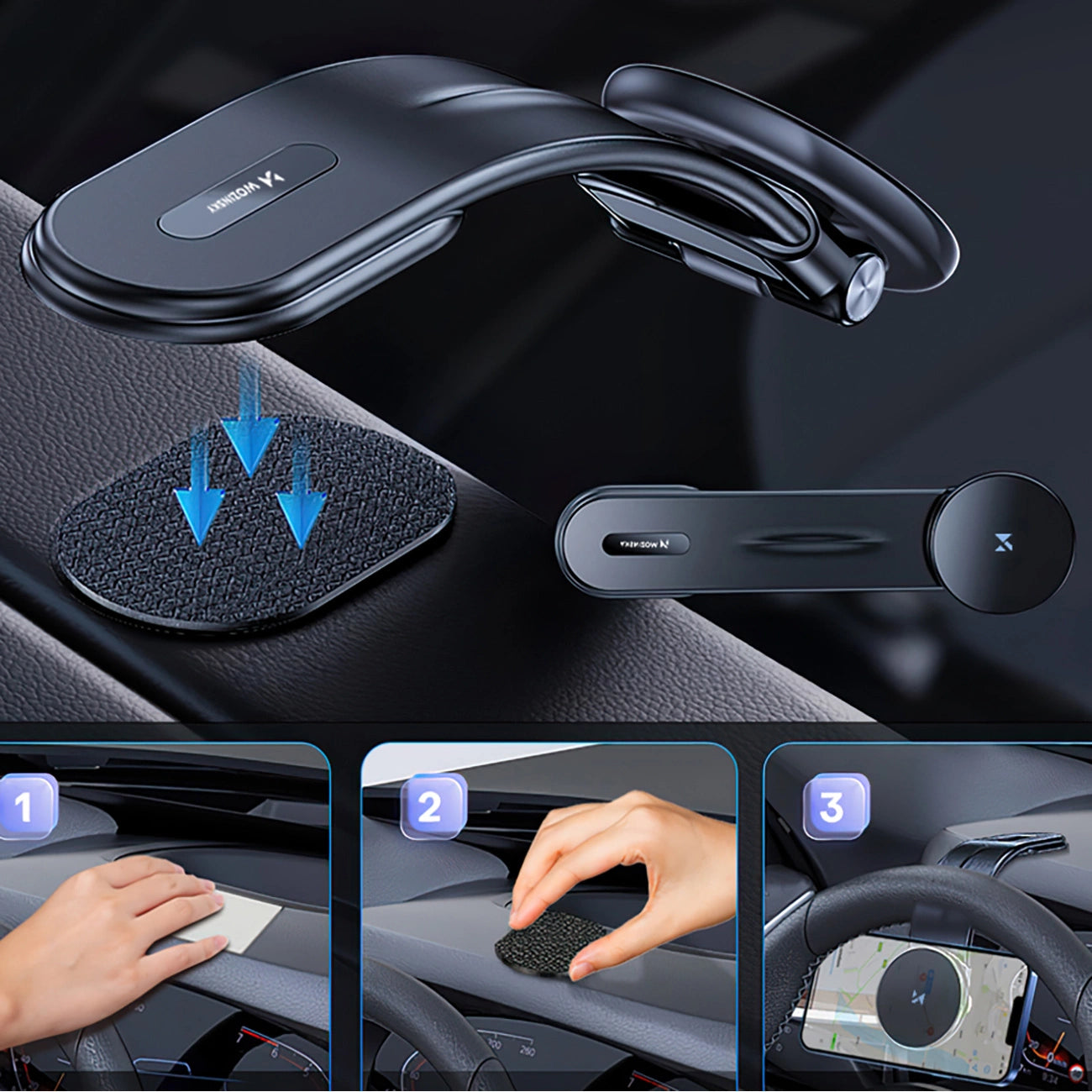 Wozinsky WCZ2Y2S Magnetic Car Holder with 15W MagSafe Inductive Charger for Car Cockpit - Black_5