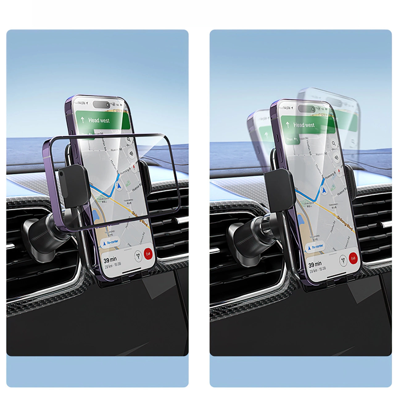 Wozinsky WEDZ-3Y8S clamp car holder with 15W inductive charger for phone on the air vent - black_8