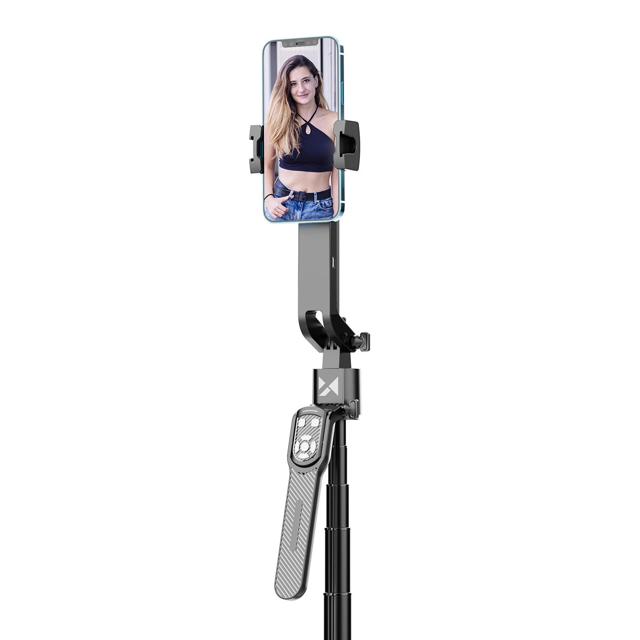 Wozinsky WST-360YS Selfie Stick with Tripod Function with 360° AI Auto Face Tracking Gesture Control - Black_1