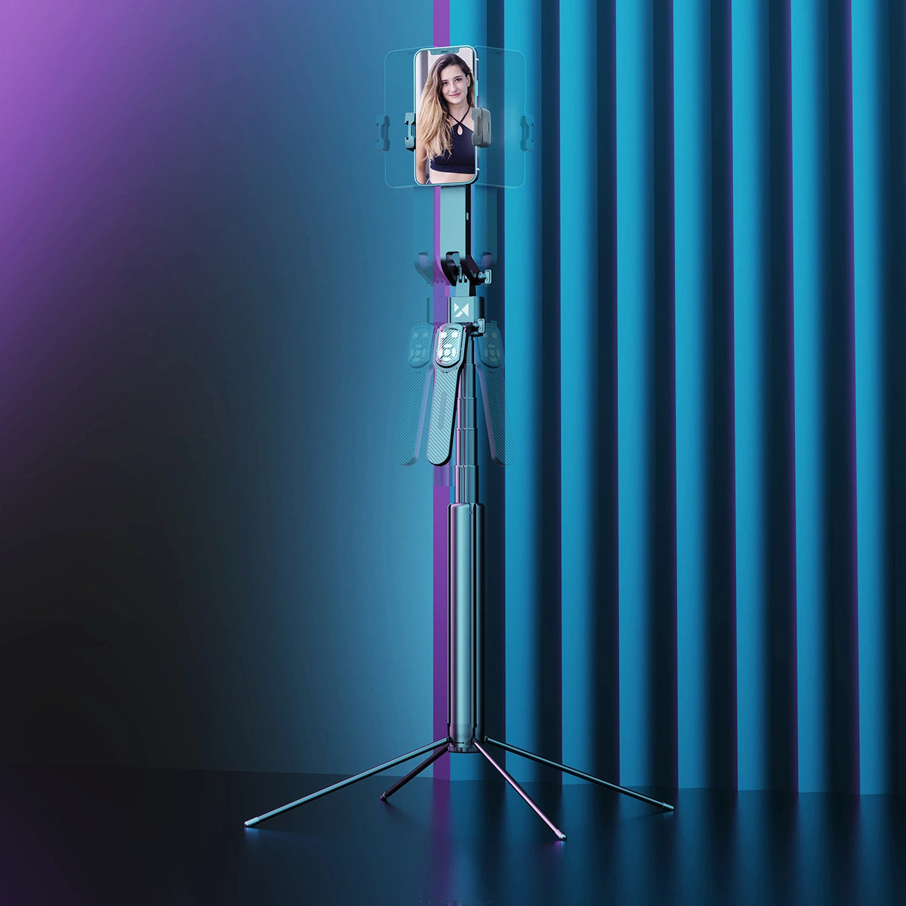 Wozinsky WST-360YS Selfie Stick with Tripod Function with 360° AI Auto Face Tracking Gesture Control - Black_5