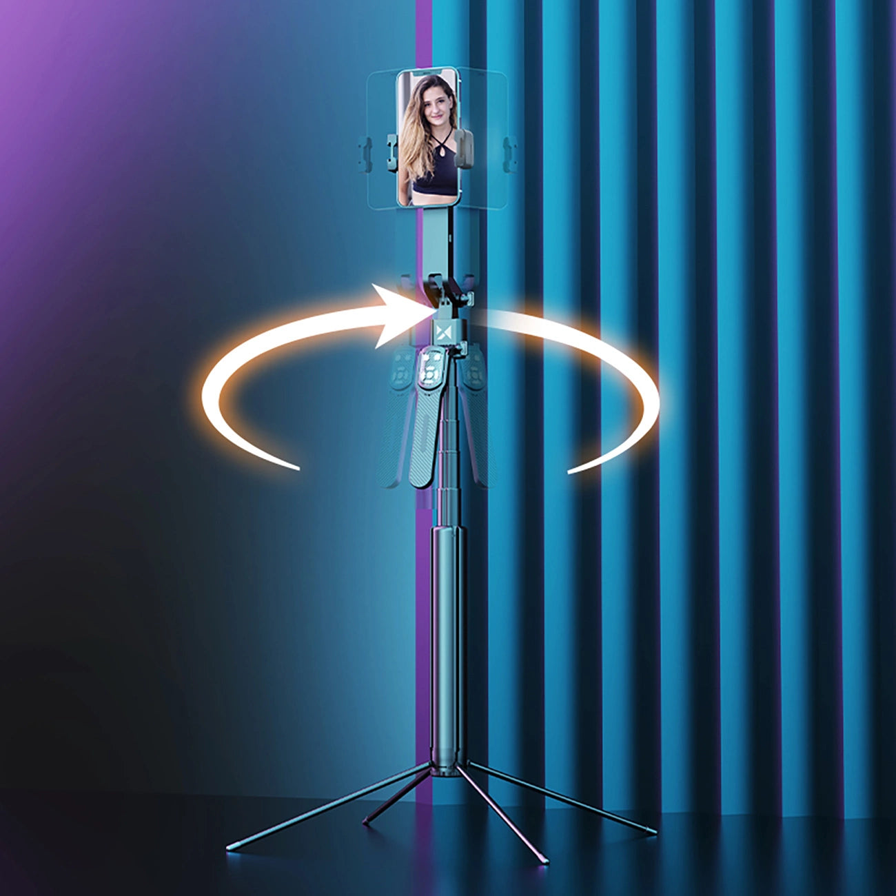 Wozinsky WST-360YS Selfie Stick with Tripod Function with 360° AI Auto Face Tracking Gesture Control - Black_7