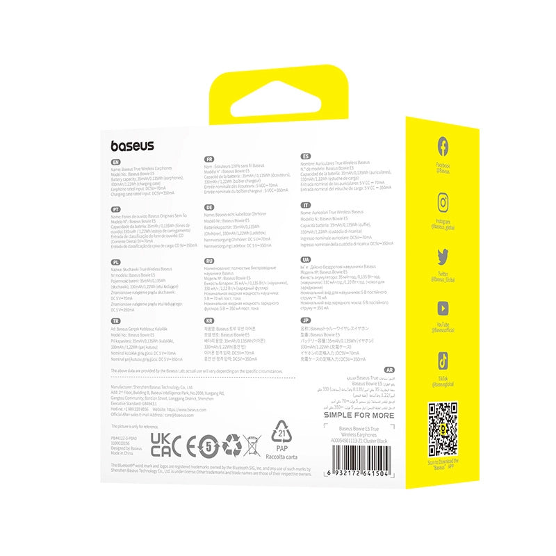 Baseus Bowie E5 TWS Wireless Headphones - Black_7