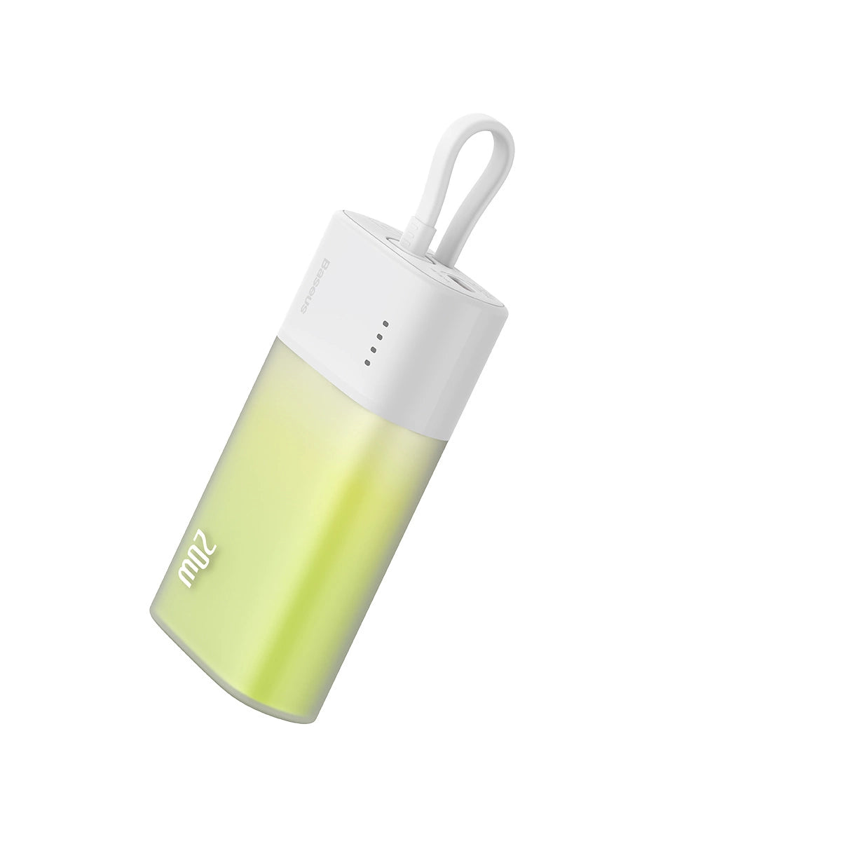 Baseus Popsicle 5200mAh 20W Powerbank with Built-in Lightning Cable (+ White Baseus Simple USB-C - USB-C 60W/20V/3A/30cm Cable) - White-Green_1