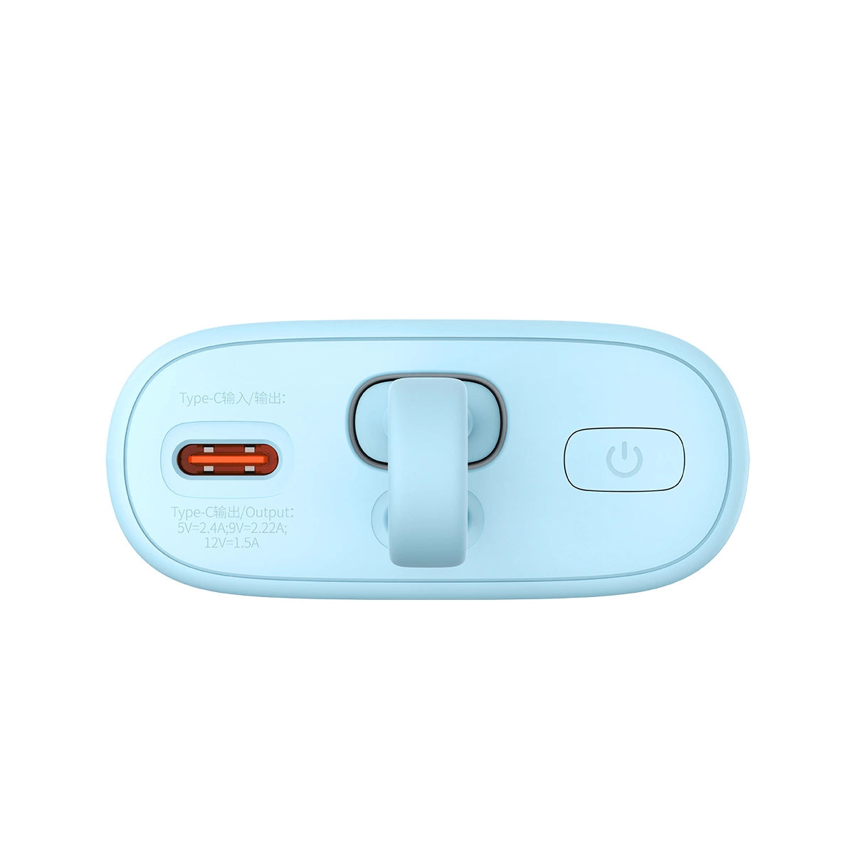Baseus Popsicle 5200mAh 20W Powerbank with Built-in Lightning Cable (+ White Baseus Simple USB-C - USB-C 60W/20V/3A/30cm Cable) - Blue-Orange_4
