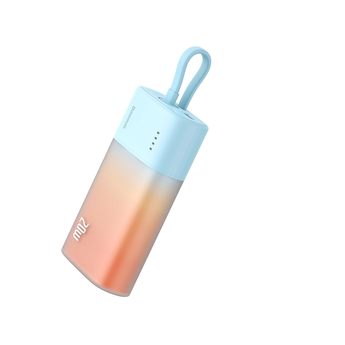 Baseus Popsicle 5200mAh 20W Powerbank with Built-in Lightning Cable (+ White Baseus Simple USB-C - USB-C 60W/20V/3A/30cm Cable) - Blue-Orange_5
