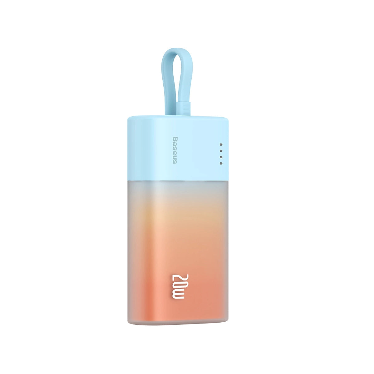 Baseus Popsicle 5200mAh 20W Powerbank with Built-in Lightning Cable (+ White Baseus Simple USB-C - USB-C 60W/20V/3A/30cm Cable) - Blue-Orange_6