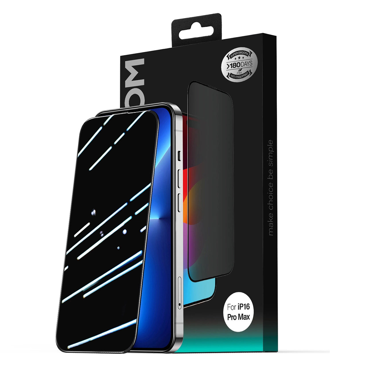 Joyroom JR-MLG0282 2.5D Dustproof Privacy Tempered Glass with Black Frame for iPhone 15 Plus/16 Plus_1